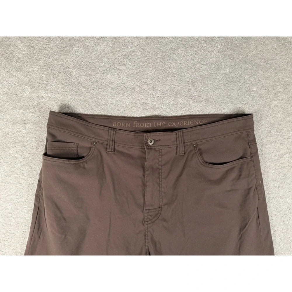 prAna Mens Slim Fit Pants Sz 40x34 UPF 50+ Brown Zion Hiking Moisture-Wicking